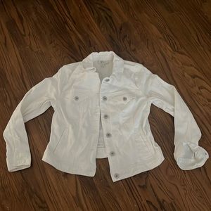 Stretchy white jean jacket
